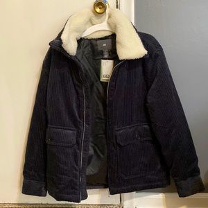 Borg-collar Corduroy Jacket